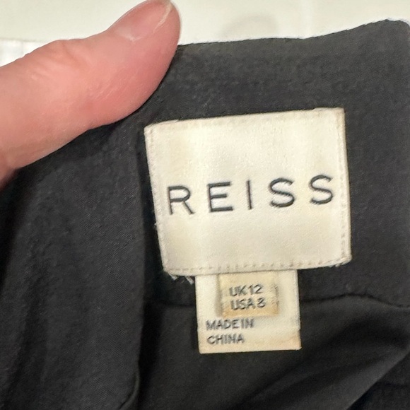REISS BLACK RIO CREPE DRAPED SHIFT DRESS SIZE 8 - Picture 6 of 8